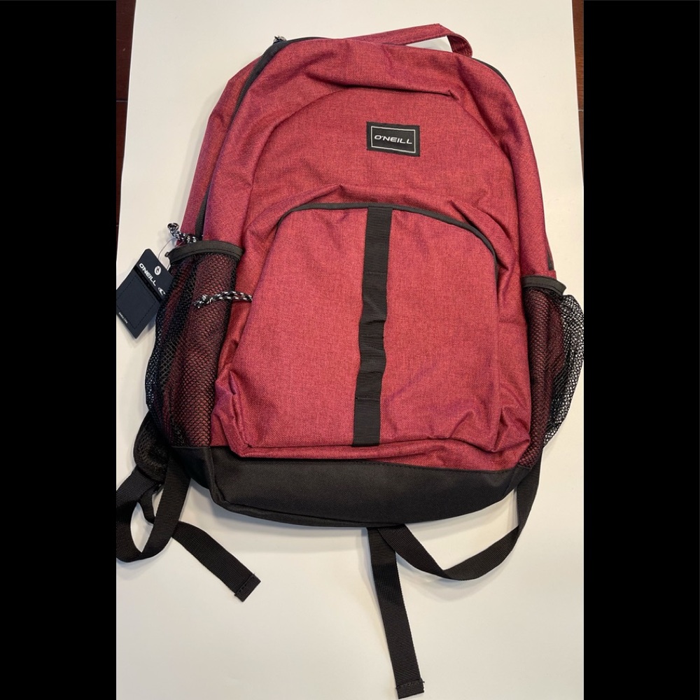 O’Neill backpack red in color.